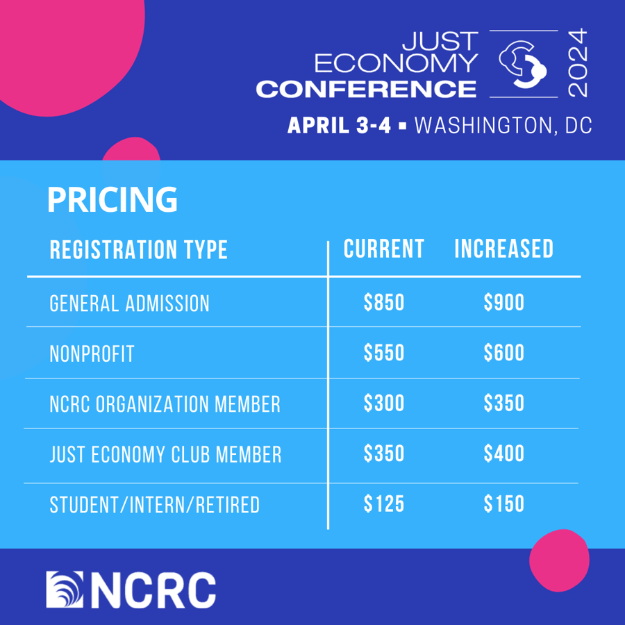 Conference price schedule